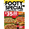Pizza Hut - Latest Vouchers e.g. Free Lava Cake with Any Large Purchase Pick-Up; 4 Large Pizzas + 4 Sides $45 Delivered etc. (codes)