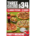 Pizza Hut - Latest Offers e.g. Free Lava Cake with any Large Pizza Purchase; 3 Large Pizzas + 3 Sides $34 Pick-Up or Delivered etc. (codes)