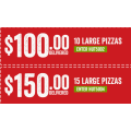 Pizza Hut - Latest Offers e.g. 10 Large Pizzas $100 Delivered &amp; 15 Large Pizzas $150 Delivered (codes)
