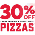 Dominos - 30% Off Large Premium and Traditional Pizzas (code)! Today Only