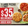 Pizza Hut - Latest Offers e.g. 3 Large Pizzas + 2 Sides $35 Delivered; 4 Large Pizzas + 4 Sides - $45 Pick-Up/Delivery etc.