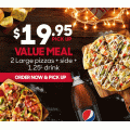 Pizza Hut - 2 Large Pizzas, Garlic Bread &amp; 1.25L Drink $19.95 Pick-Up (code)