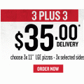 Pizza Hut - 3 x 11&#039;&#039; Large Pizzas + 3 Selected Sides $35 Delivered; 3 Large Pizzas $23.95 Pick-Up; 3 Selected
