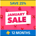 PlayStation - January Sale: 25% Off PlayStation®Plus 12 Month Membership, Now $59.95