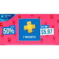 PlayStation - 50% Off 1 Month Membership PlayStation Plus Subscription, Now $5.97 (Was $11.95)