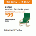 IKEA - Weekend Clearance Sale: Up to 75% Off e.g. POÄNG Armchair $99 (Was $359)