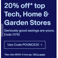 eBay - 20% Off 15+ Tech, Home &amp; Garden Stores (code)! Max. Discount $500