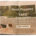 Hush Puppies - Take $30 Off Online Purchase (code)