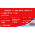 Qantas - 12 Days of Christmas Sale: Up to 30% Off International Return Flights to U.S.A Cities