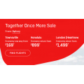 Qantas - Together Once More Sale: Domestic Flights from $99 e.g. Melbourne to Sydney $99 etc.