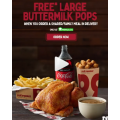 Red Rooster - Free Large Buttermilk Pops with Shared/Family Meal via Menu Log