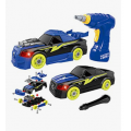 [Prime Members] REMOKING Take Apart Racing Car,STEM Building Toys 26 Pieces Assembly Car Toys with Drill Tool, Lights and