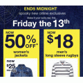 Rivers - SUPER-stitious Friday the 13th Sale: 50% Off Women’s Jackets; $18 Men’s Long Sleeve Rugbys etc.