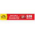 Supercheap Auto - 3 Days Deal: FREE $20 Credit - Minimum Spend $100 (Club Members Only)