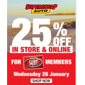  Supercheap Auto - 25% Off Everything - In-Store &amp; Online - Starts Wed 26th Jan