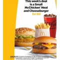 McDonalds - Small McChicken Meal &amp; Cheeseburger $6 via mymacca&#039;s App
