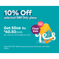 Optus - Flash Sale: Further 10% Off Selected Unlimited Talk &amp; Text 12 Months SIM Only Plans e.g. 50GB $40.50/Mth; 80GB