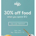 Skipp - 30% Off Food Orders - Minimum Spend $12 (code)! 3 Days Only