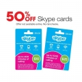 50% off Skype Gift Cards - Starts  Today (Wed) @ Coles 