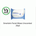 Woolworths - Smartskin 25 pack Facial Wipes Unscented $1 (Save $1.5)