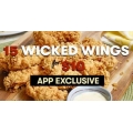 KFC - 15 Wicked Wings for $10 via App - Starts 4th July