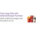 McDonald’s - Free Large Side with Selected Burger purchase via mymacca’s App - Valid until Wed, 26th Dec