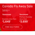 Qantas Canada Fly Away Sale - Return Flights to Vancouver from $1649