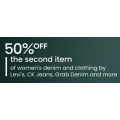 Myer 1/2 Price Second item on Women&#039;s Denim &amp; Clothing (Levi&#039;s, CK Jeans, Gran Denim and more) plus further up to 50% off