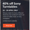 Sony Store - 40% off Turntables e.g. USB Stereo Turntable $149 Delivered (Was $249)! 3 Days Only