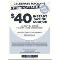 Spotlight Mackay: 1st Birthday Celebration - $40 Off on Orders of $100 &amp; More (Printable Coupon)! Members Only