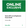 Specsavers - October Sale: 25% Off Glasses from $149 Range &amp; Above (code)! Online Only