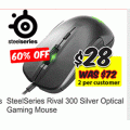 MSY - SteelSeries Rival 300 Silver Optical Gaming Mouse $28 (Was $72)