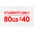 Vodafone - Student Only: Unlimited Talk &amp; Text 80GB SIM Data Plan $40