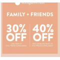 Sunglass Hut - Friends &amp; Family Offer: 30% Off Pair of Full Priced Sunglasses | 40% Off 2 or More Pair of Sunglasses
