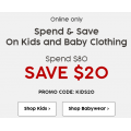 Target - 3 Days Sale: $20 Off Kids &amp; Baby Clothing - Minimum Spend $80 (code)