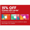 Target - 15% Off $30; $50 &amp; $100 iTunes Gift Cards