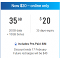 Telstra - Unlimited Talk &amp; Text 35GB Data Plan Incld. Pre-Paid SIM $20 [Online Only]
