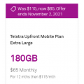 Telstra - Extra Large Unlimited Talk &amp; Text 180GB SIM Plan, Now $65/Month (Was $115)