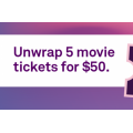 Telstra - 5 Movie Vouchers to Event or Village Cinema Tickets $50