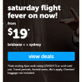 Tiger Air - Saturday Flight Fever: Brisbane to Sydney $19; Coffs Harbour to Melbourne $29 &amp; More [Expired]