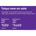 Virgin Australia - Japan Sale: Up to 20% Off International Flight Fares