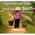 Flight Sale to Vietnam from $647 return inc tax