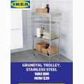 IKEA - Click Frenzy Clearance: Up to 60% Off RRP e.g. Grundtal Trolley $29 (Was $69); Svarta Bunk Bed Frame $99 (Was $229)