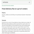 Uber Eats - Free Delivery Fee on Up to 5 Orders (code)! Minimum Order $15