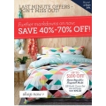 Further Markdowns: 40% - 70% Off Bedding Range, Towels/Bathmats, Cotton Lace &amp; Quilt Covers - 4 Days only! @ Adairs