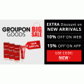 Groupon - 15% Off New Arrival Goods via App (code) + Hot Offers! 1 Days Only