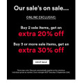 Cotton On - 3 Day Online Sale: Extra 20% Off 2 Sale Items, Extra 30% Off 3 or More Sale Items on top of Up to 75% Off Sale Items [Expired]