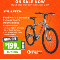 Fluid Express Mens&#039;s/Women&#039;s Sport Mountain Bikes $189/$199 (Was $499, 60+% off ) @ Anaconda 