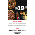 Pizza Hut - Value Meal: 2 Large Pizzas, 1 Selected Side &amp; 1.25L Drink $19.95 Pick-Up (code)! 3 Days Only