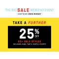  Just Jeans - Big Weekend Sale: Take A Further 25% Off Selected Sale Styles 